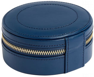 WOLF Jewellery Case Sophia Round Zip Case Indigo
