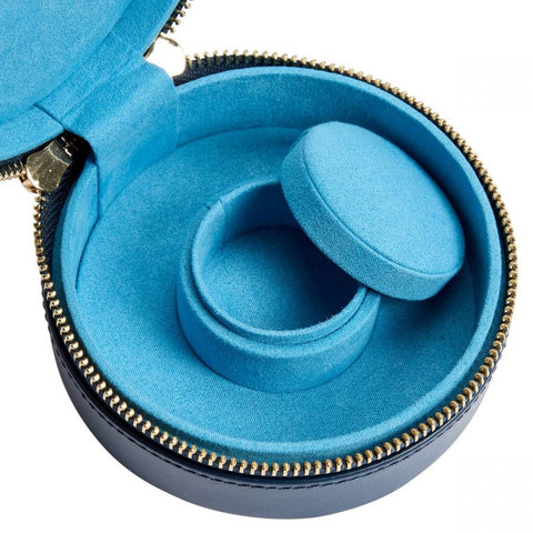 WOLF Jewellery Case Sophia Round Zip Case Indigo