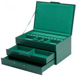 WOLF Jewellery Box Sophia With Drawers Forest Green 392012