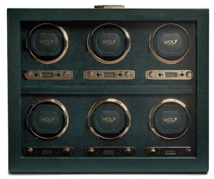 WOLF Watch Winder British Racing Green 6 Piece