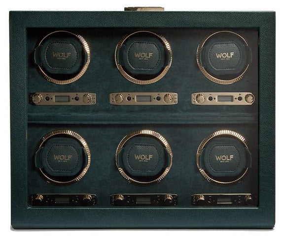 WOLF Watch Winder British Racing Green 6 Piece