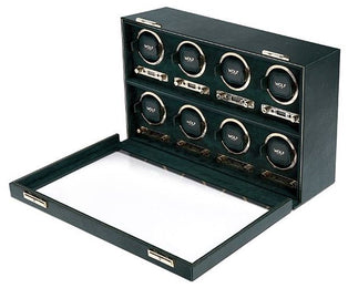 WOLF Watch Winder British Racing Green 8 Piece