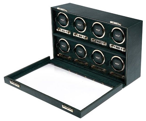 WOLF Watch Winder British Racing Green 8 Piece