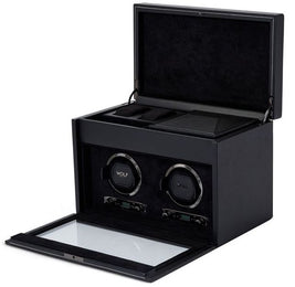 WOLF Watch Winder British Racing Black Double Storage 792202