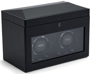WOLF Watch Winder British Racing Black Double Storage