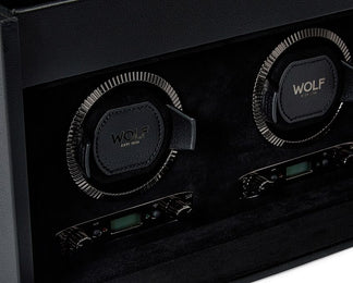 WOLF Watch Winder British Racing Black Double Storage