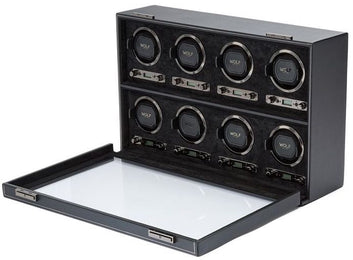 WOLF Watch Winder British Racing Black 8pc 792502