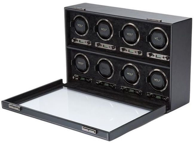 WOLF Watch Winder British Racing Black 8pc 792502