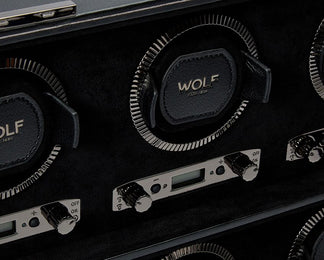 WOLF Watch Winder British Racing Black 8pc
