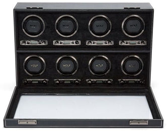 WOLF Watch Winder British Racing Black 8pc
