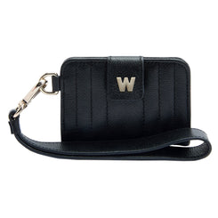 WOLF Mimi Collection Leather Black Credit Card Holder with Wristlet