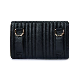 Wolf Mimi Collection Leather Black Crossbody Bag with Wristlet