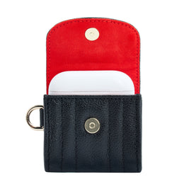 Wolf Mimi Collection Leather Black Earpods Case with Wristlet