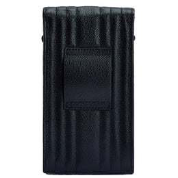 Wolf Mimi Collection Leather Black Phone Case with Wristlet and Lanyard