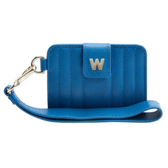 Wolf Mimi Collection Leather Blue Credit Card Holder with Wristlet, 768224