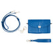 Wolf Mimi Collection Leather Blue Crossbody Bag with Wristlet
