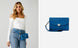 Wolf Mimi Collection Leather Blue Crossbody Bag with Wristlet