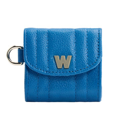 Wolf Mimi Collection Leather Blue Earpods Case with Wristlet, 768124