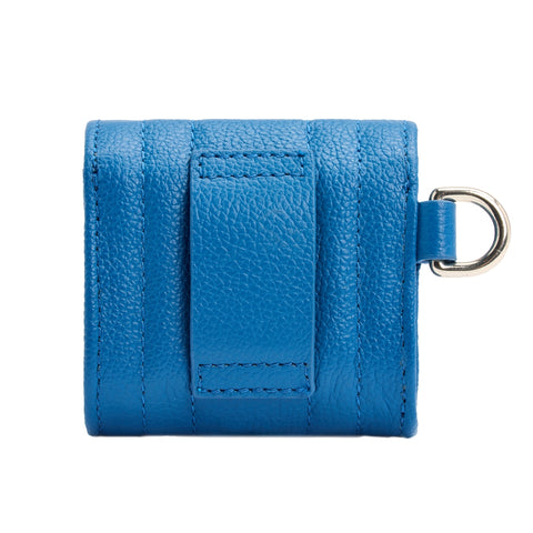 Wolf Mimi Collection Leather Blue Earpods Case with Wristlet