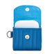Wolf Mimi Collection Leather Blue Earpods Case with Wristlet