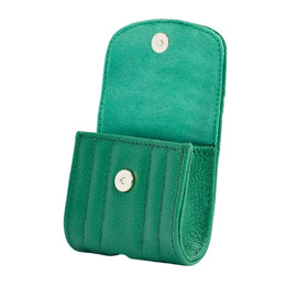 Wolf Mimi Collection Leather Green Earpods Case with Wristlet