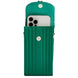 Wolf Mimi Collection Leather Green Phone Case with Wristlet and Lanyard