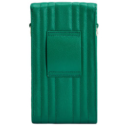 Wolf Mimi Collection Leather Green Phone Case with Wristlet and Lanyard