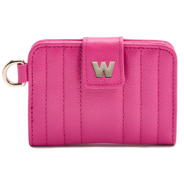 WOLF Mimi Collection Leather Pink Credit Card Holder with Wristlet