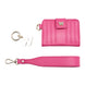 WOLF Mimi Collection Leather Pink Credit Card Holder with Wristlet