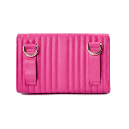 Wolf Mimi Collection Leather Pink Crossbody Bag with Wristlet and Lanyard