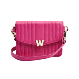 Wolf Mimi Collection Leather Pink Mini Bag with Wristlet and Lanyard, 768490
