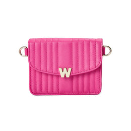 Wolf Mimi Collection Leather Pink Mini Bag with Wristlet and Lanyard