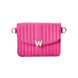 Wolf Mimi Collection Leather Pink Mini Bag with Wristlet and Lanyard