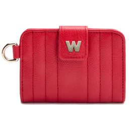 WOLF Mimi Collection Leather Red Credit Card Holder with Wristlet