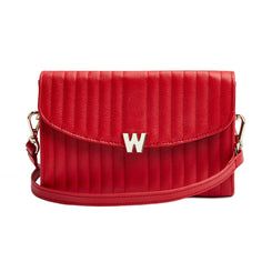 Wolf Mimi Collection Leather Red Crossbody Bag with Wristlet, 768372