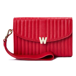 Wolf Mimi Collection Leather Red Crossbody Bag with Wristlet