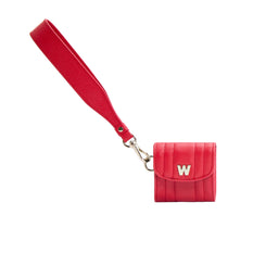 Wolf Mimi Collection Leather Red Earpods Case with Wristlet, 768172