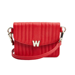 Wolf Mimi Collection Leather Red Mini Bag with Wristlet and Lanyard, 768472