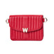Wolf Mimi Collection Leather Red Mini Bag with Wristlet and Lanyard