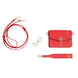 Wolf Mimi Collection Leather Red Mini Bag with Wristlet and Lanyard