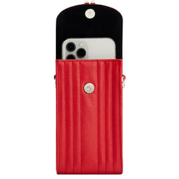 Wolf Mimi Collection Leather Red Phone Case with Wristlet and Lanyard