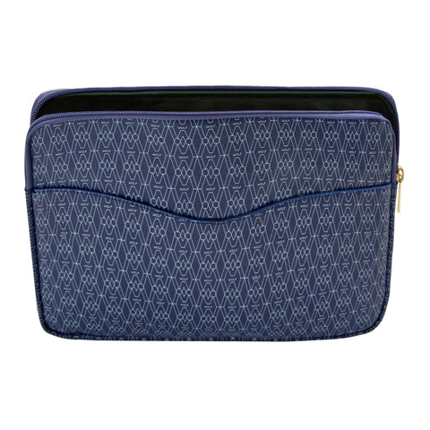 Wolf Signature Vegan Collection Blue Laptop Zip Case