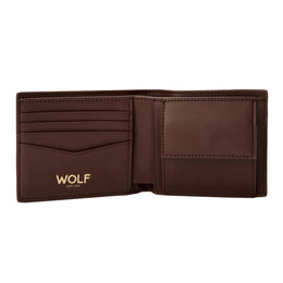 Wolf Signature Vegan Collection Brown Billfold Coin Wallet