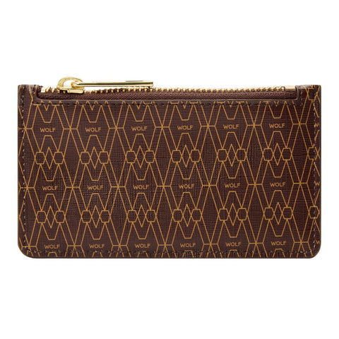Wolf Signature Vegan Collection Brown Zip Card Case, 776533