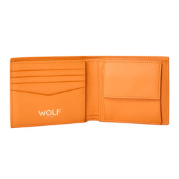Wolf Signature Vegan Collection Orange Billfold Coin Wallet