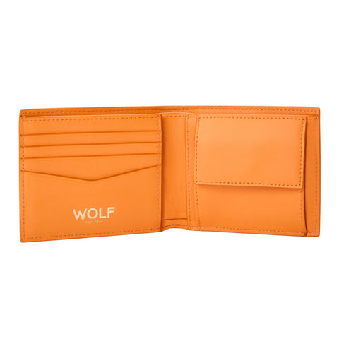 Wolf Signature Vegan Collection Orange Billfold Coin Wallet