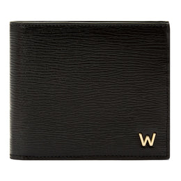 Wolf W Collection Leather Black Billfold Wallet, 774002