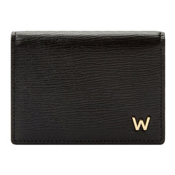 Wolf W Collection Leather Black Gusset Card Case, 774402