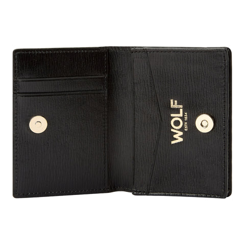 Wolf W Collection Leather Black Gusset Card Case