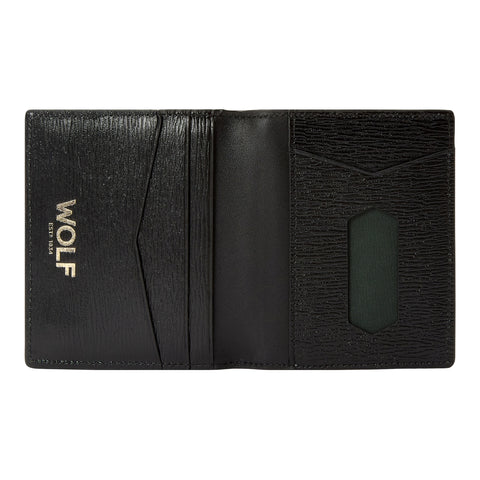 Wolf W Collection Leather Black ID Card Case
